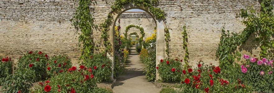 photo du jardin du chateau de canon en normandie